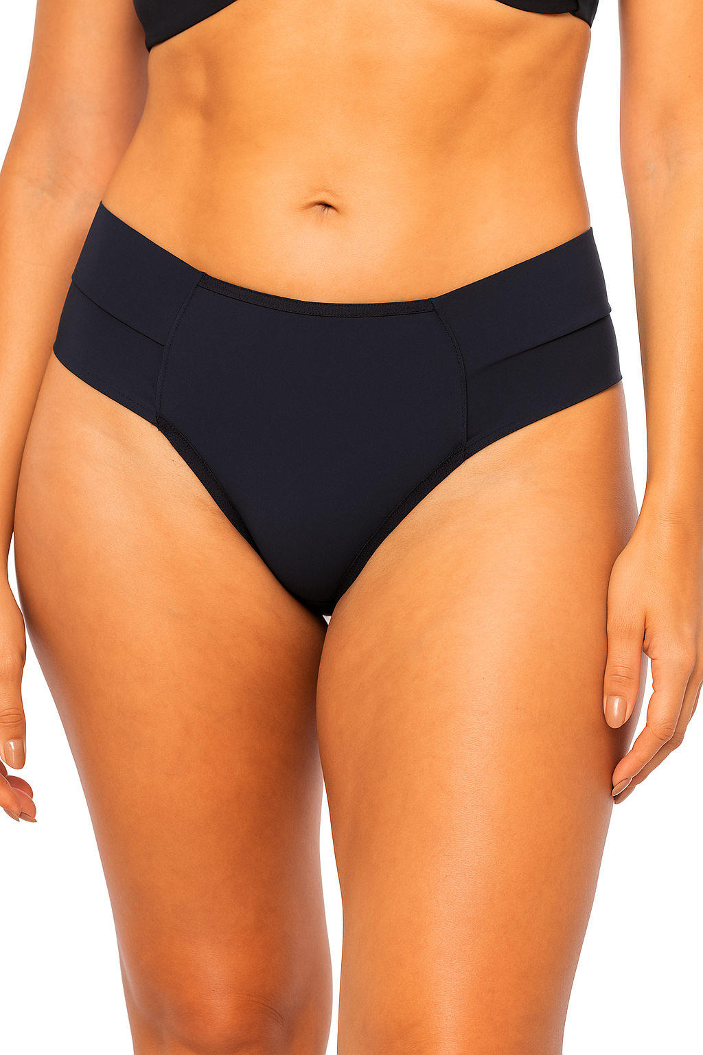 Calcinha Fio Duplo Lateral Media Algodão Preto
